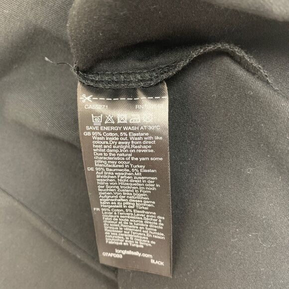 LTS Basics Shirt Womens S Small Black Cotton Stretch Scoop Back Long Sleeve Tee - Picture 9 of 12